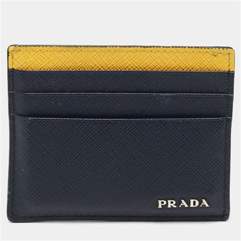 prada mens card holder yellow|prada saffiano wallet men's.